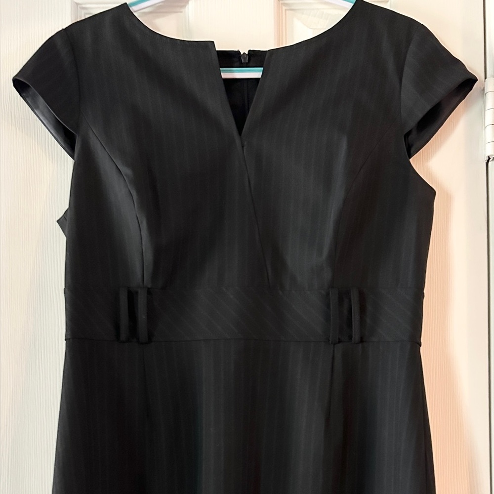ANTONIO MELANI Black Pinstriped Dress
